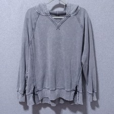 American Eagle Outfitters Hoodie Sweatshirt Mens Medium Gray Seriously Lived-In