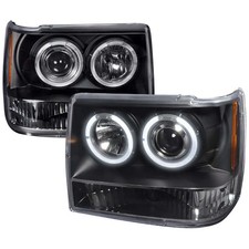 Fits 93-96 Jeep Grand Cherokee Halo Led Projector Headlight With Clear Lens