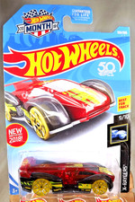 2018 Hot Wheels #159 X-Racers 9/10 ELECTRACK Trans Red-Black w/YellowWhlsTrap5sp