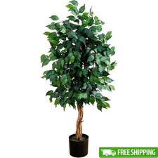Lifelike Ficus Plant Indoor Decoration Greenery Tall Home Accent Faux Leaves New