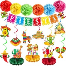 Fiesta Party Decorations Mexico Fiesta Banner Mexican Theme Hanging Swirls