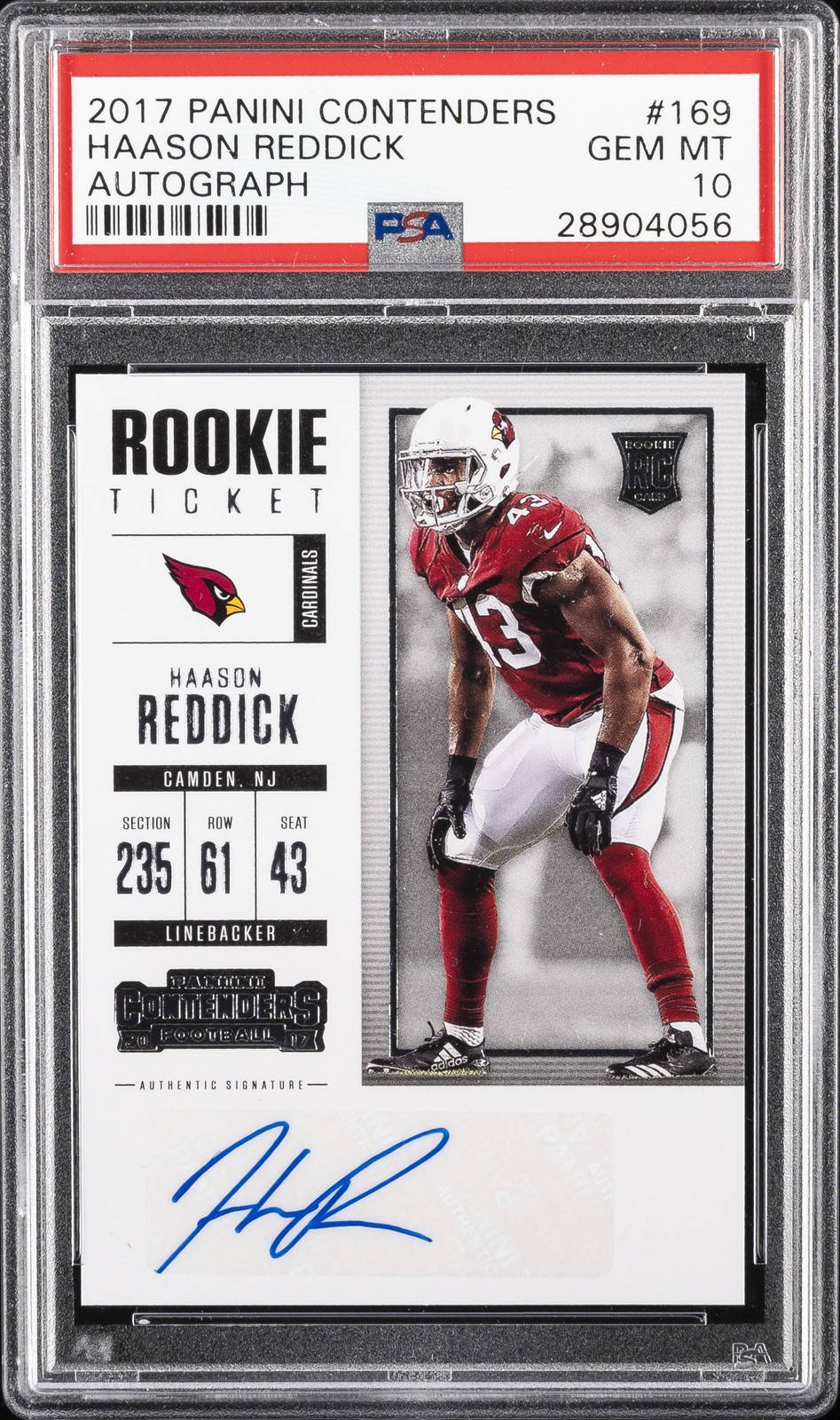 Haason Reddick Panini Contenders #169 Autograph