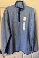Sonoma Mens Blue Supersoft Quarter-Snap Button Fleece NWT Size Medium