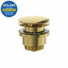 Basin Waste Sink Push Button Pop Up Bathroom Slotted Unslotted Plug Brass