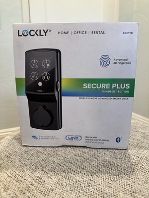 Lockly Secure Plus Deadbolt Smart Door Lock 3D Fingerprint Bluetooth Matte Black