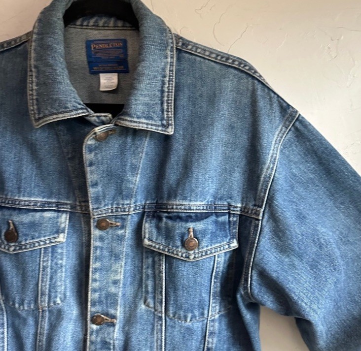 Pendleton Eagle Denim And Blanket Wool Insert Jea… - image 4