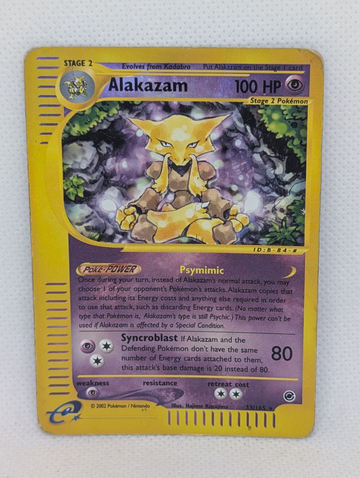 Alakazam 033/165 Expedition Base Set Reverse Holo Rare Pokemon TCG Nintendo MP