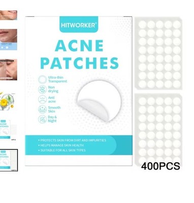 400 Pieces Hydrocolloid Acne Patches per Box Alcohol-Free Gentle Non-Irritati