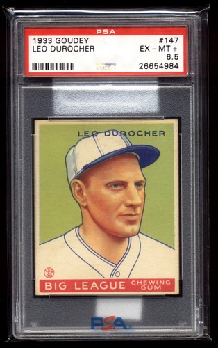 1933 Goudey #147 Leo Durocher RC - PSA 6.5 - CARDINALS HOF cent rookie FREE SHIP