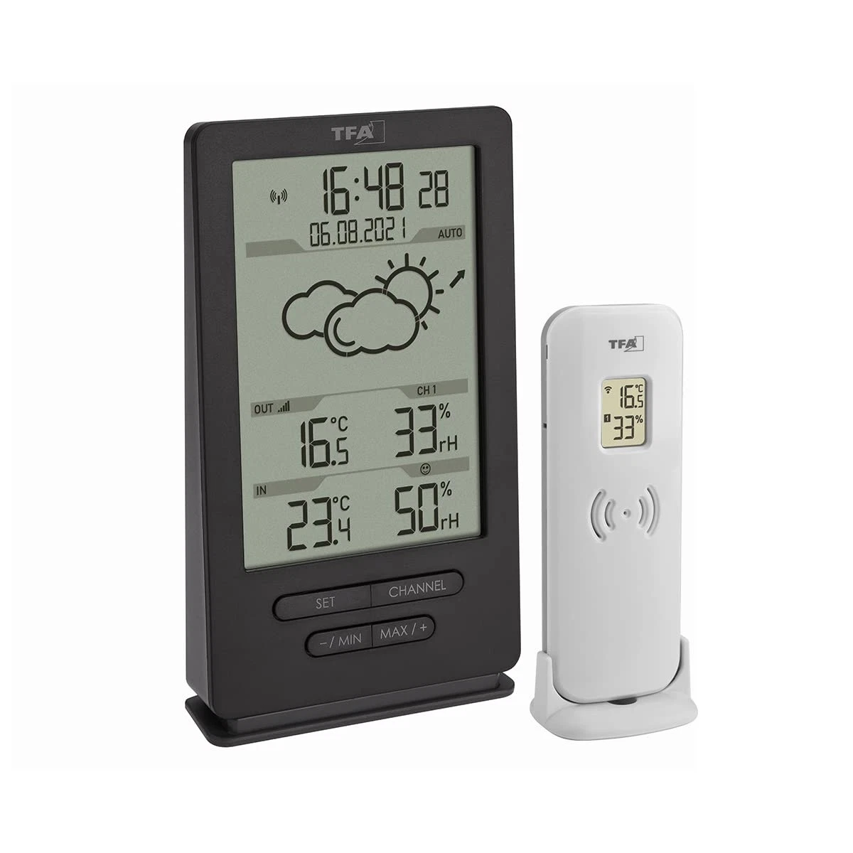 Stazione Meteo Wireless TFA Dostmann STRATOS Con Anemometro E Pluviometro, Sensori Esterni, Previsioni E Orologio Radio