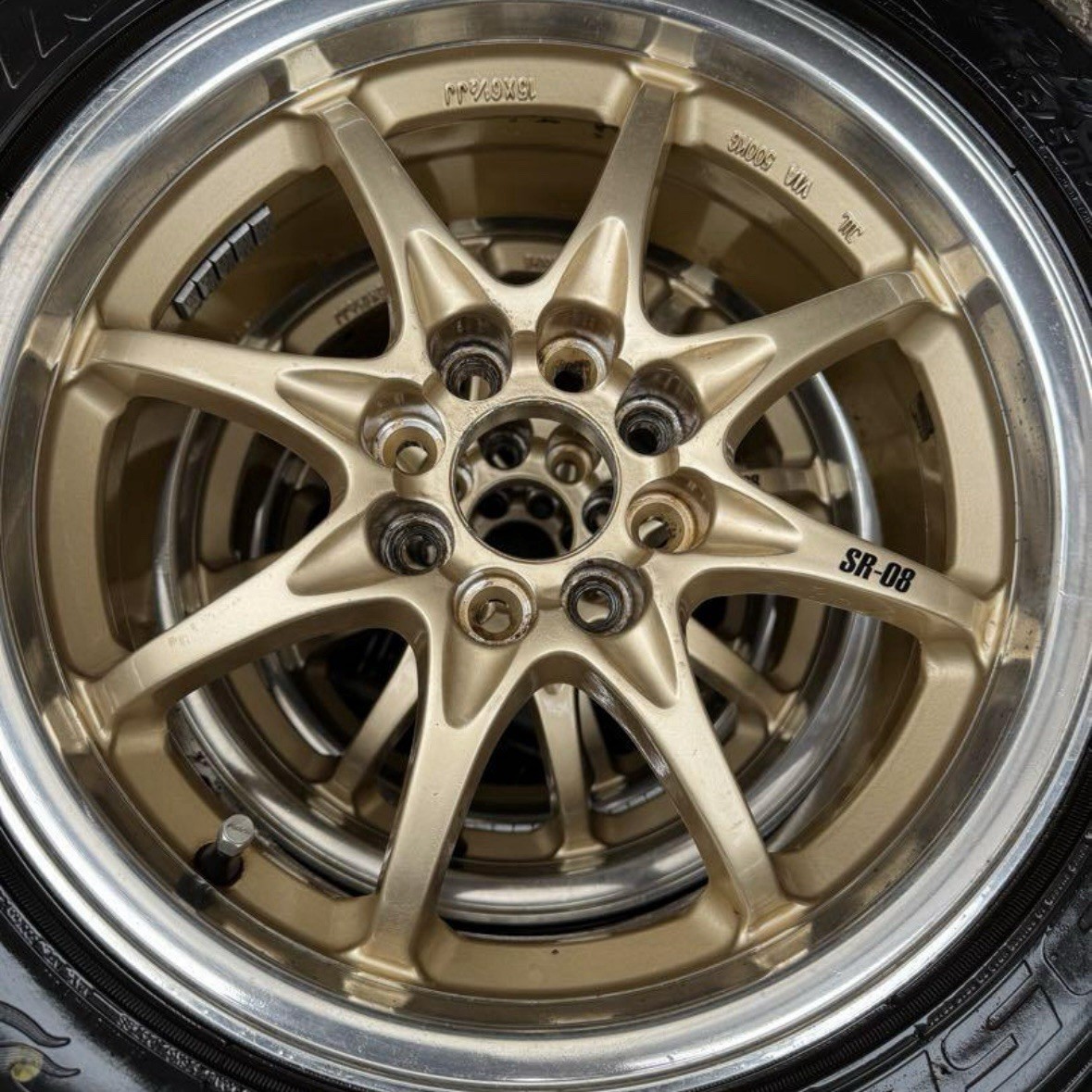 RAYS Volk Racing SR-08 15x6.5J +38 4x100 Gold Wheels Set of 4 JDM