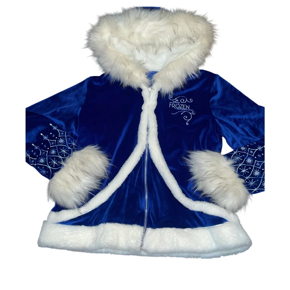 RARA Chaqueta con Capucha Disney Frozen Broadway Musical Elsa Piel Azul Cremallera  Foto 2 de 4