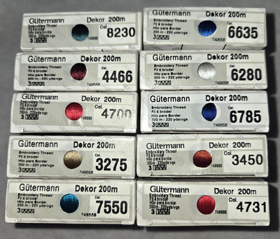 Set Of 30 GUTERMANN 100% Viscose Embroidery Thread 220 Yards