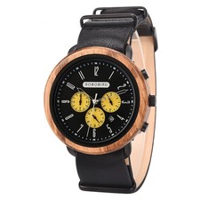 Wristwatch Men's Quartz Wooden T561 Brown Sporty