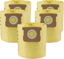 5 Pack 91964 Shop Vac Bags 4 Gallon Type D High Efficiency Vacuum Filter Bags, C