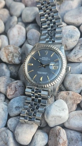 Vintage Rolex Datejust 1603 Gray Dial Men's Automatic Watch 1977