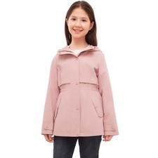 Rokka Rolla Girls' Solid Trench Coat Windbreaker Jacket