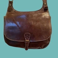 Vintage Patricia Nash Brown Leather Crossbody Satchel Bag Brown Purse
