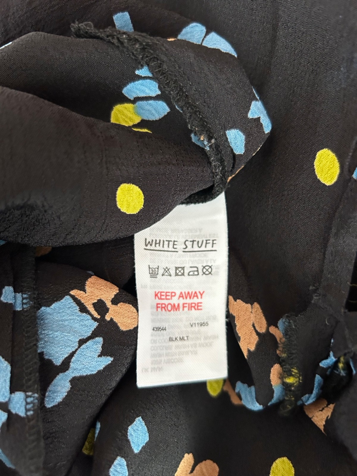 White Stuff Tunic Women's Black Pattern Button Po… - image 11