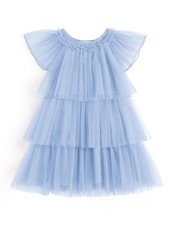 Girls Tulle Dress Tiered Tulle Tutu Dresses Light Blue Dress for Girls Summer...