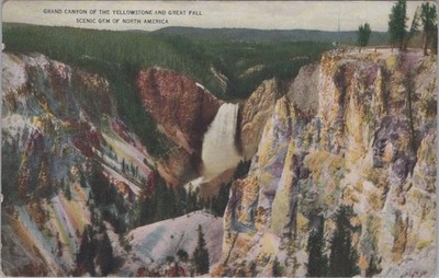 Grand Canyon Yellowstone Wyoming WY Northern Pacific Railroad Ad 1910s Postcard