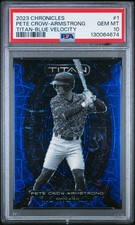 2023 PANINI CHRONICLES TITAN BLUE VELOCITY #1 PETE CROW-ARMSTRONG 49/99 PSA 10