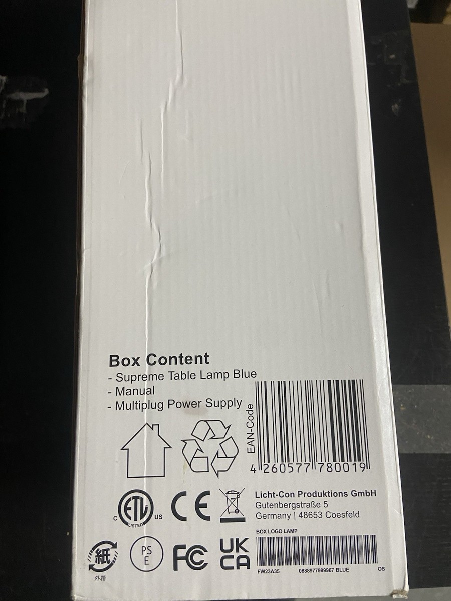 Supreme Box Logo Lamp - Blue - Brand New | eBay
