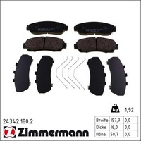 Zimmermann 24342.180.2 Bremsbelagsatz FüR Honda CR V Odyssey Crosstour RE RM RW