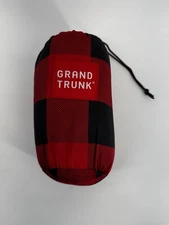 Grand Trunk Double Deluxe Hammock + Straps Parachute Nylon Buffalo Check Red Blk