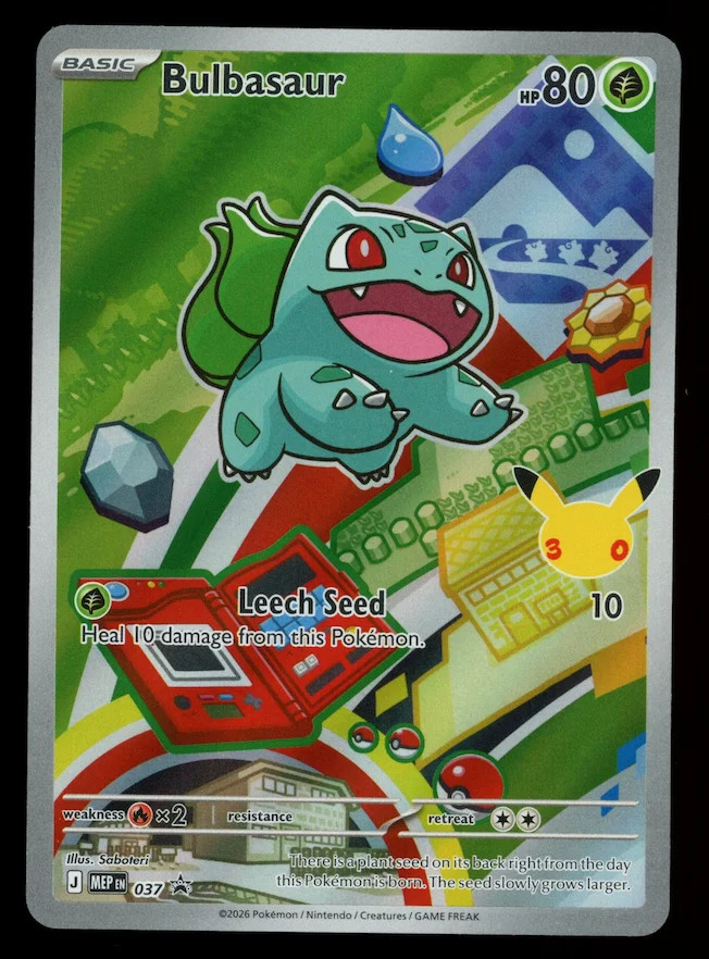 BULBASAUR 2026 Pokemon First Partner Mega Evolution Holo Black Star Promo #37