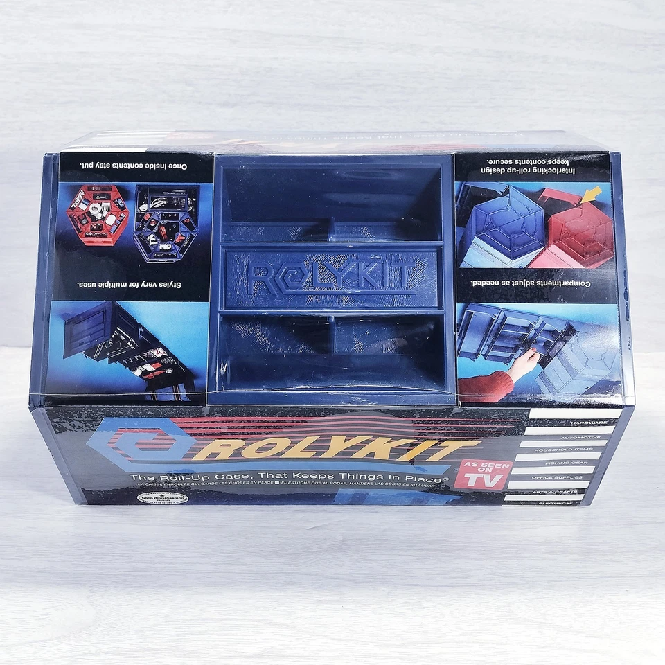 Rolykit Roll Up Storage Case Organizer S-11 Dark Blue Compartments SEALED Vtg - Image 2 of 4