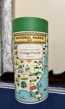 Cavallini Papers Co. National Parks Map 1,000 Piece Puzzle With Bag