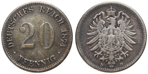 Deutschland - Deutsches Reich 20 Pfennig 1873-1877 Silber - verschiedene Jahre - Bild 13 von 36