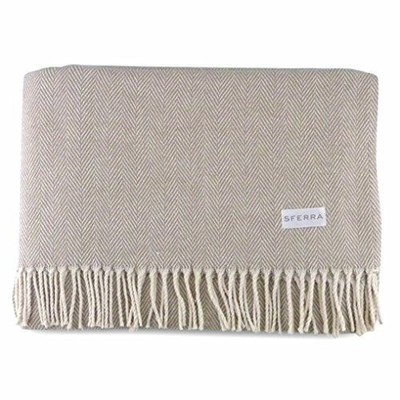 Sferra Celine Cotton Throw Blanket Mushroom NEW Outer Cover Damaged