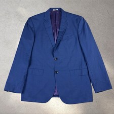Ted Baker Endurance Jay Blazer 42R Navy Gingham Check Wool Sport Coat
