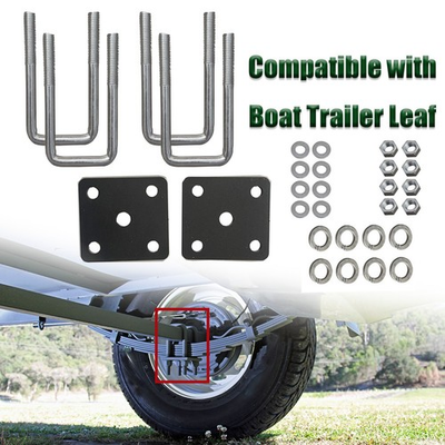 #ad Heavy Duty Square 1 2quot; Trailer Axle U Bolt Kit for Boat Trailer Axle Leaf Spring $28.99