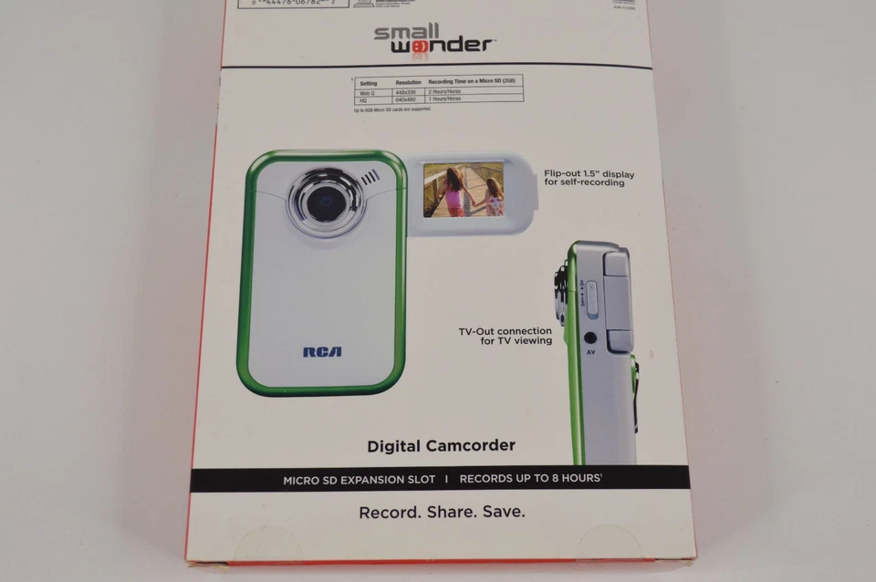 RCA Small Wonder EZ217 Digital Camcorder Movie Camera Green 2 GB SD Card NEW! - Image 4 of 4