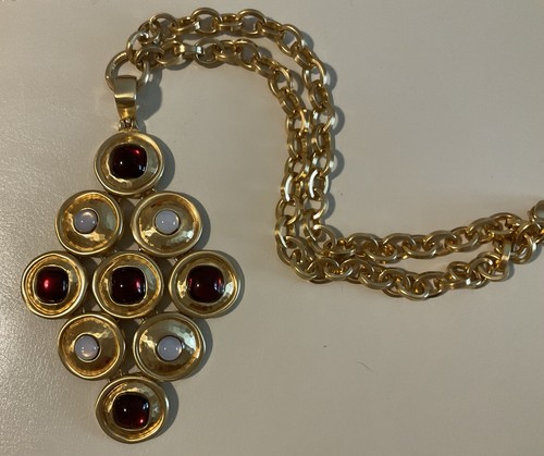 STUNNER MOD NWT BRIGHTON GOLD VERSAILLES BURGUNDY STATEMENT NECKLACE MSRP $148 - Picture 14 of 20