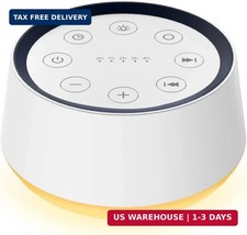 Brown Noise Sound Machine with 30 Soothing Sounds 12 Colors Night Light White No