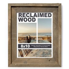 Rustic 8x10 Picture Frame, Reclaimed Barnwood Photo Frame with Tempered Glass...