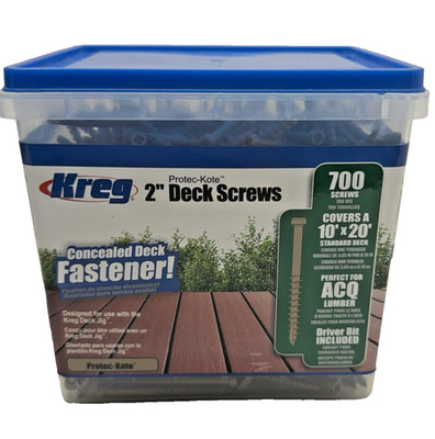700 Count 2'' Kreg #8 Square-Drive Pan-Head Protec-Kote Deck Screws SDK-C2W-700