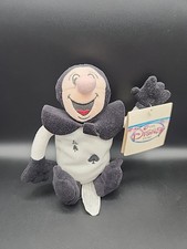 Vintage Disney Store Alice in Wonderland ACE OF SPADES BLACK CARD 7" Bean Bag