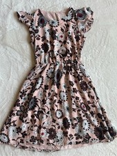 LOFT Floral Flutter Dress Petite XXSP Pink Floral