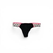 Y2K Victorias Secret PINK Extra Low Rise Thong Bows Lace Mesh Polka Dot XS
