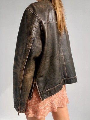 ジャケット・アウター 90s vintage A2 Leather flight jacket Vintage Winlit Black Leather Bomber A-2 Flight Jacket size Large