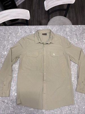 Fjallraven Men s XL Abisko Vent Shirt Hiking Outdoors Long Sleeve Brown