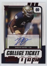2021 Panini Contenders Draft Picks College Game Ticket Red Daelin Hayes Auto ng3