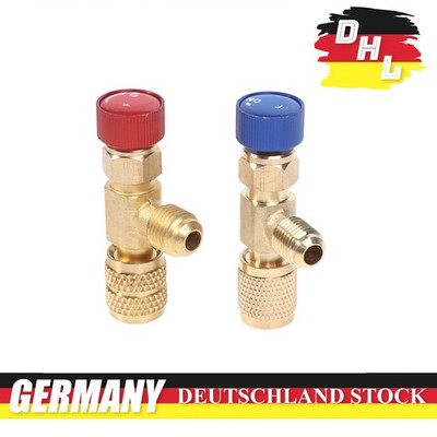 2 Stück Absperrventil R410A R22 Klimaanlage Regelventil Adapter 1/4 ''- 5/16 ''