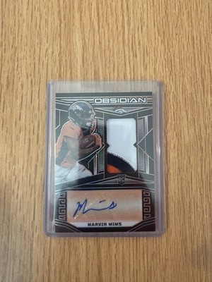 2023 Panini Obsidian 229 Marvin Mims AUTO RPA Electric Etch Orange /49 Tri-Color