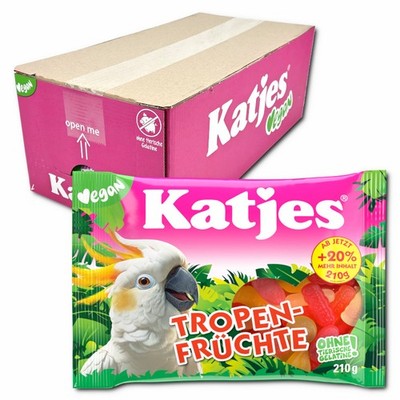 (5,05 /1kg) Katjes Tropen-Früchte, Fruchtgummi, 20 Beutel je 210g